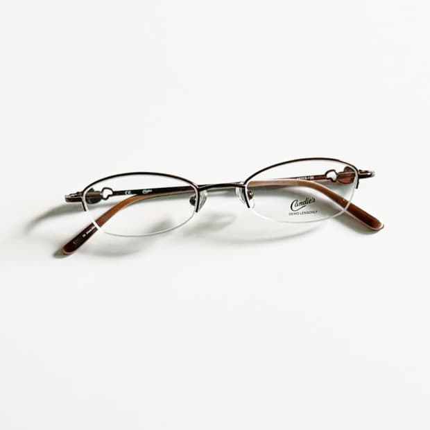 CANDIES 반무테 오벌 메탈 프레임 빈티지 안경