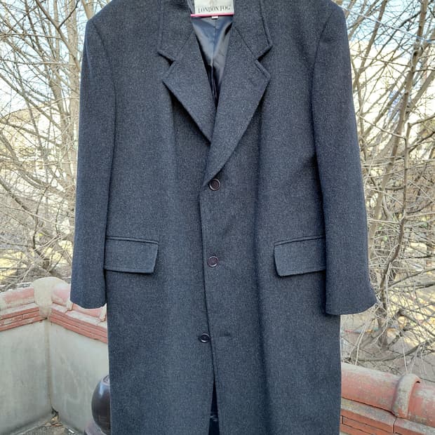 런던포그 그레이 캐시미어 싱글 롱코트 100