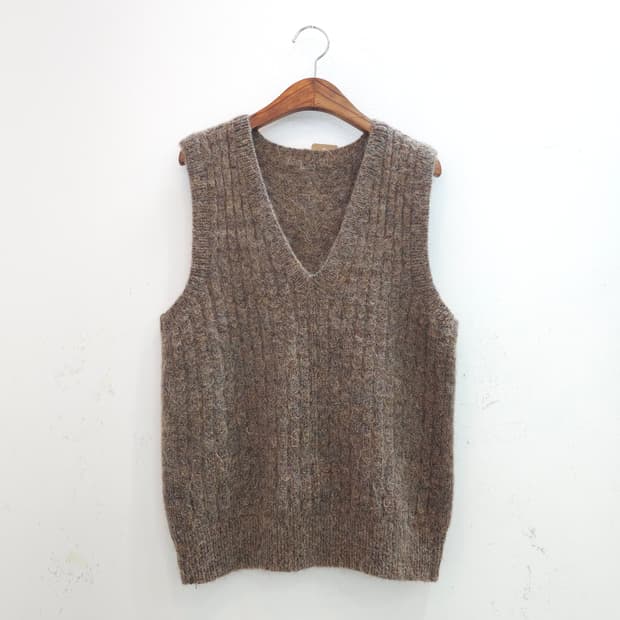 울 브라운 컬러믹스 레이어드 조끼 베스트