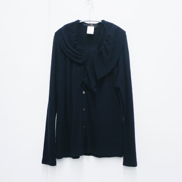 Y’S draped collar wool cardigan