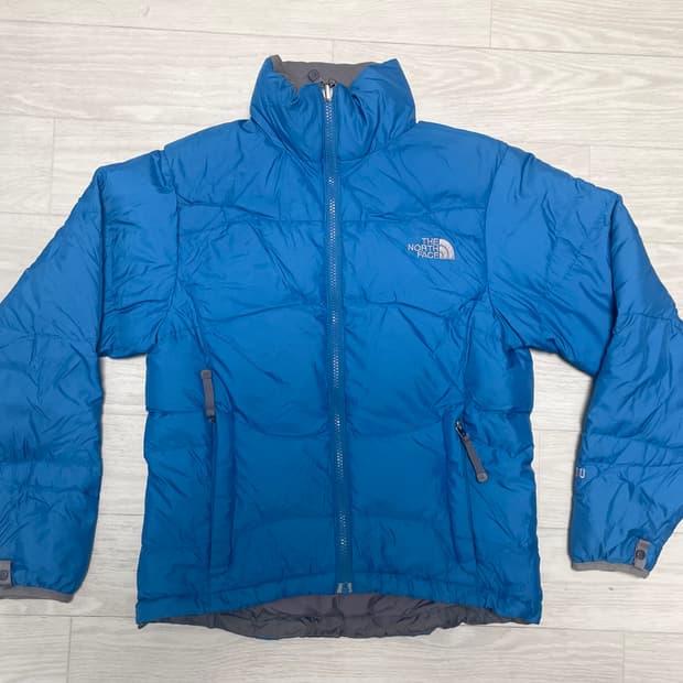 노스페이스 숏패딩 블루
