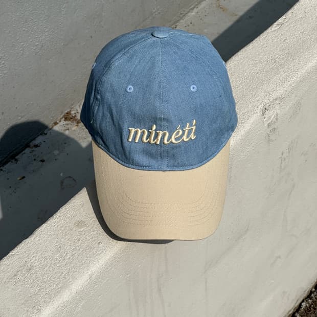 [M-L] 미네티 투톤 남여공용 데님 볼캡 모자
