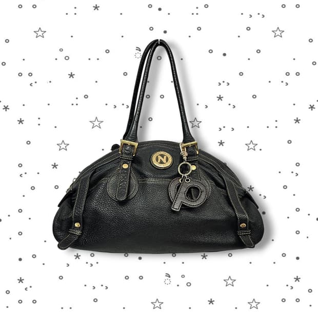Nicole 니콜밀러 블랙 가죽 토트백