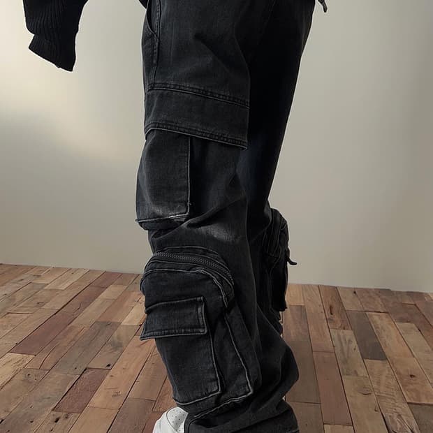 콜른 멀티 카고 데님 팬츠
