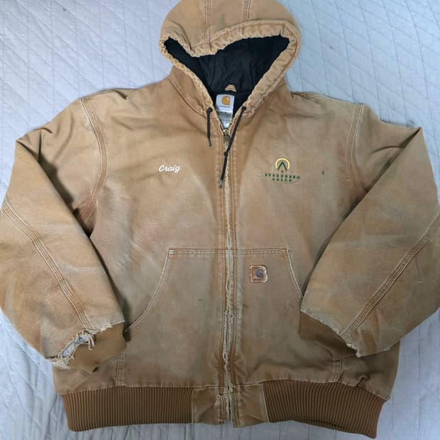 [2XL] 00s 빈티지 칼하트 j130 BRN 트래쉬드 페이드 워크자켓