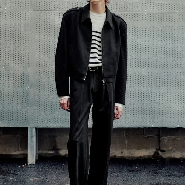 엘무드 프렌치 울 블렌드 오피서 자켓 블랙 44사이즈