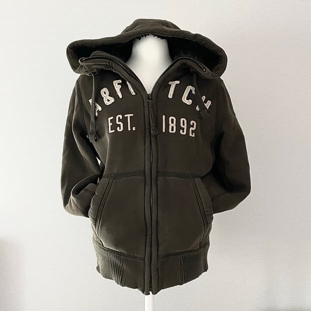 Abercrombie & Fitch 아베크롬비 카키 울프죠 후드 집업
