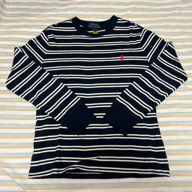 Polo Ralph Lauren 남아 주니어 스트라이프 콤드 스웨터 M