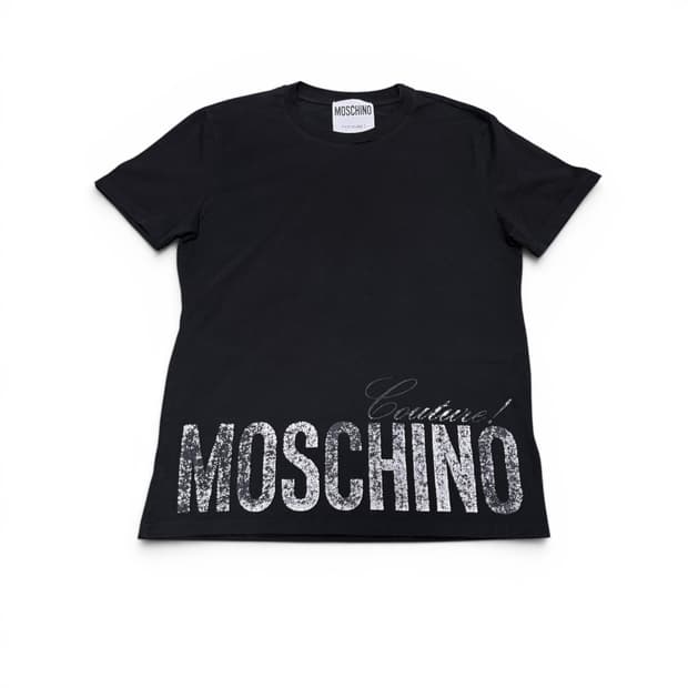 모스키노 MOSCHINO 블랙 빅로고 반팔티