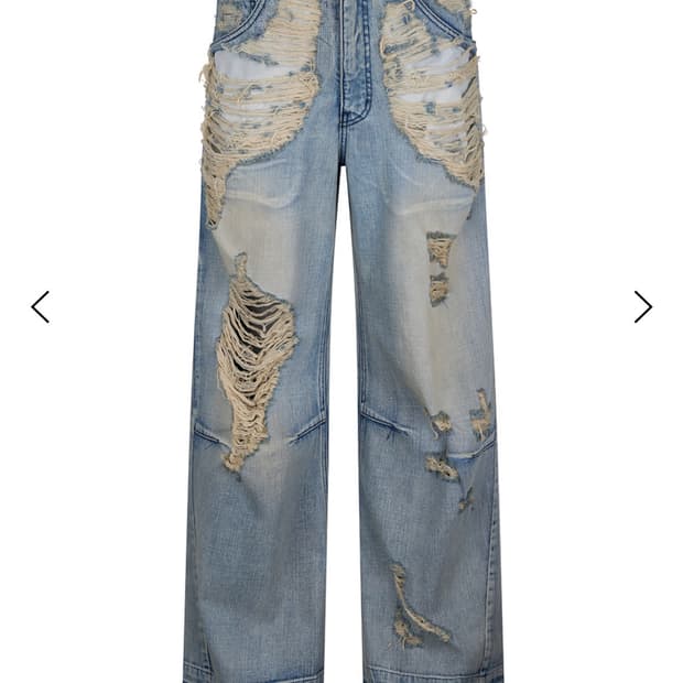 [M] 레씨토 디스트로이드 인디고 버스트 데님팬츠