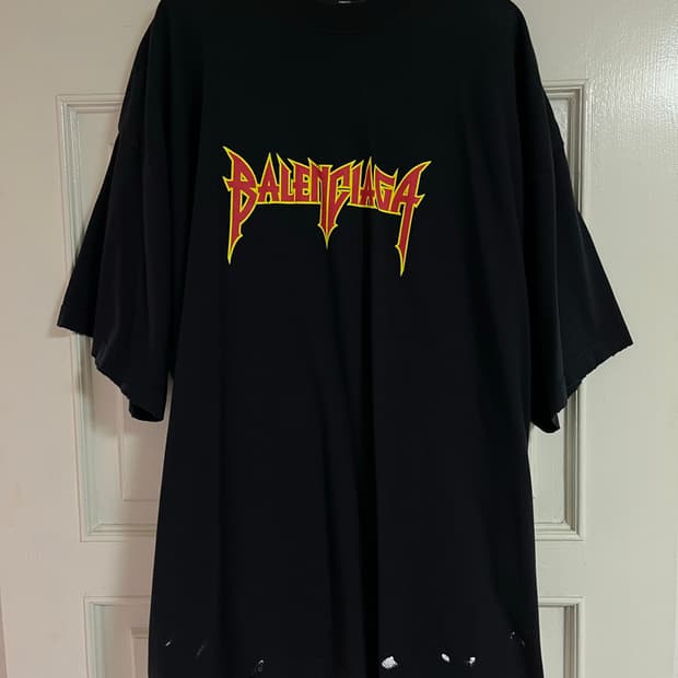 발렌시아가 메탈 로고 티셔츠