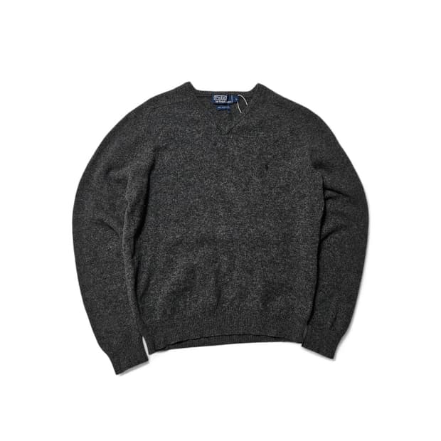 폴로 랄프로렌 브이넥 램스울 니트 L