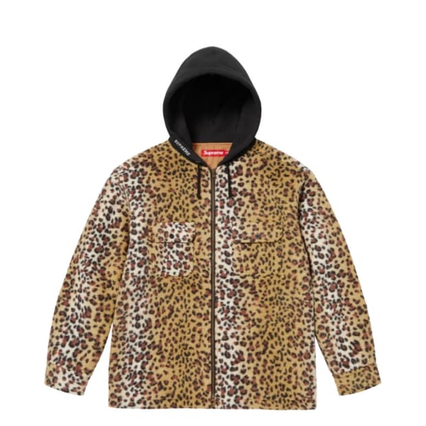 슈프림 플리스 집업 레오파드