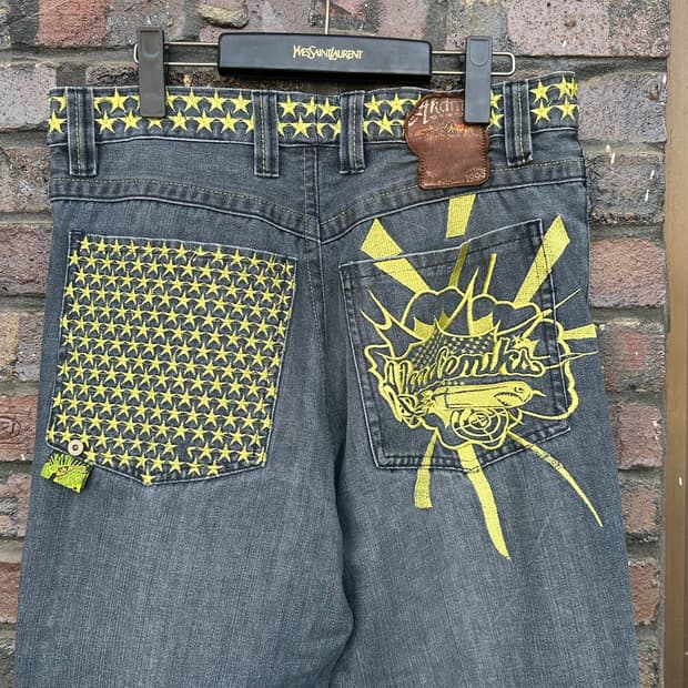 아카데믹스 별 자수 청바지