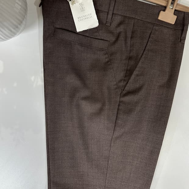 브루넬로 쿠치넬리 스트레치 슬랙스 울 여성 팬츠