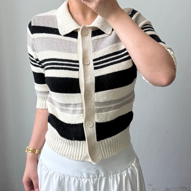 [S] 코스 스트라이프 니트 가디건