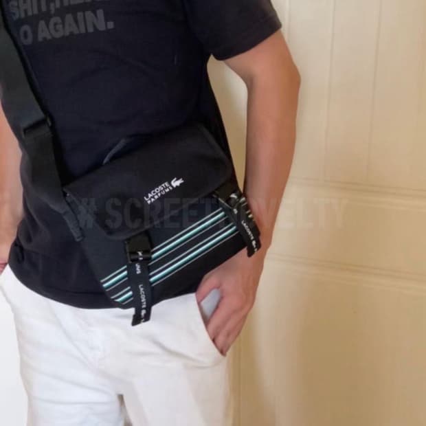  라코스테 퍼퓸 크로스바디백 메신저백 블랙