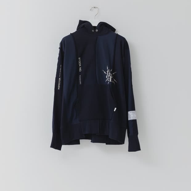 Mixed rebuild hoodie (navy)