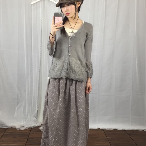 Jpn Mori Girl V-Neck Cardigan Size