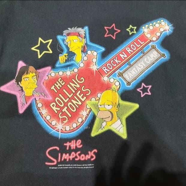 ANVIL 2002 심슨 x 롤링스톤즈 빈티지티셔츠 