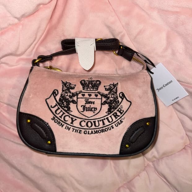 쥬시꾸뛰르 신상 미니백 스코티독 핑크 벨벳 숄더백