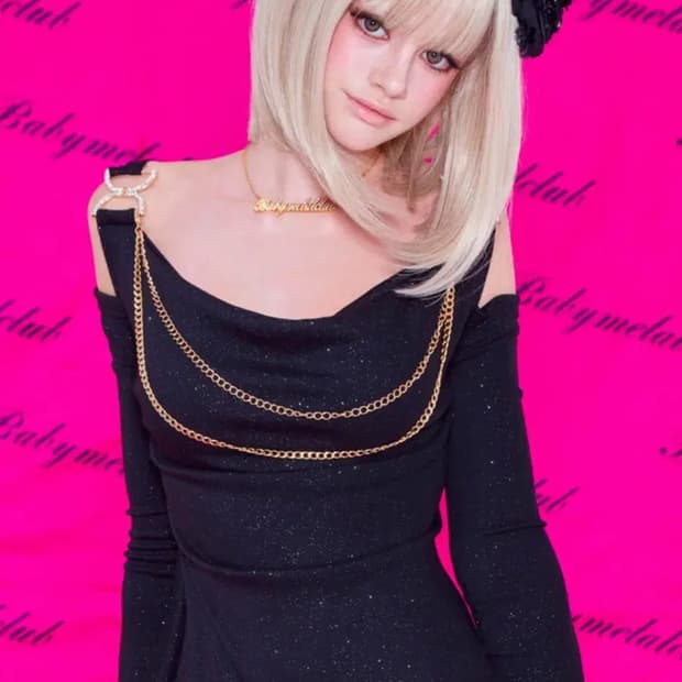 베이비메탈클럽 베메클 샤이니 돌 탑 블랙 오네 갸루