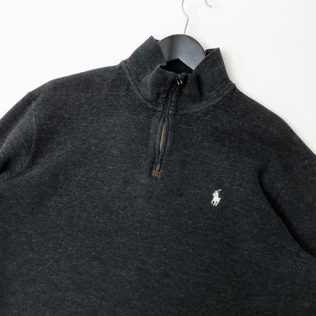 Polo 폴로 랄프로렌 블랙 반집업 니트