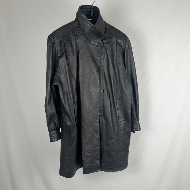 Vintage 리얼레더 하이넥 카코트 