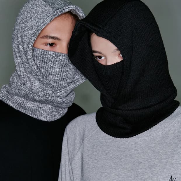 어텐션로우 니트 바라클라바 블랙