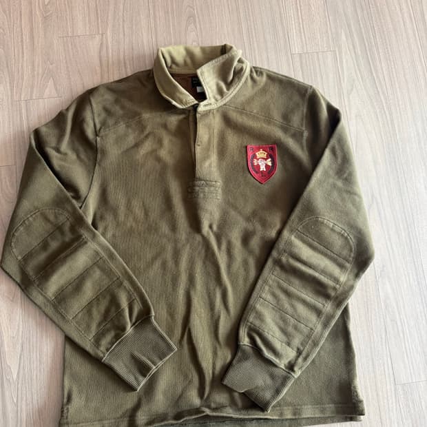 더블알엘 크레스트 패치 럭비 저지 폴로 셔츠 M사이즈