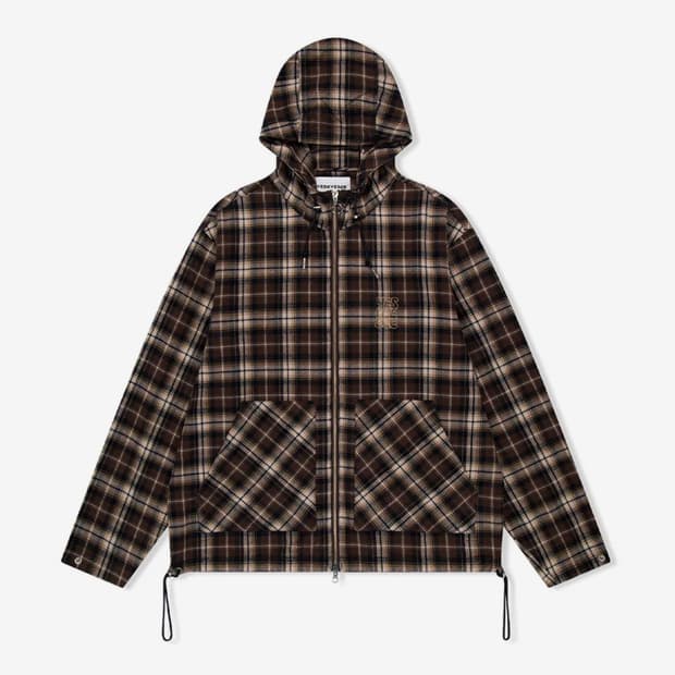 예스아이씨 체크 자켓 브라운 XL