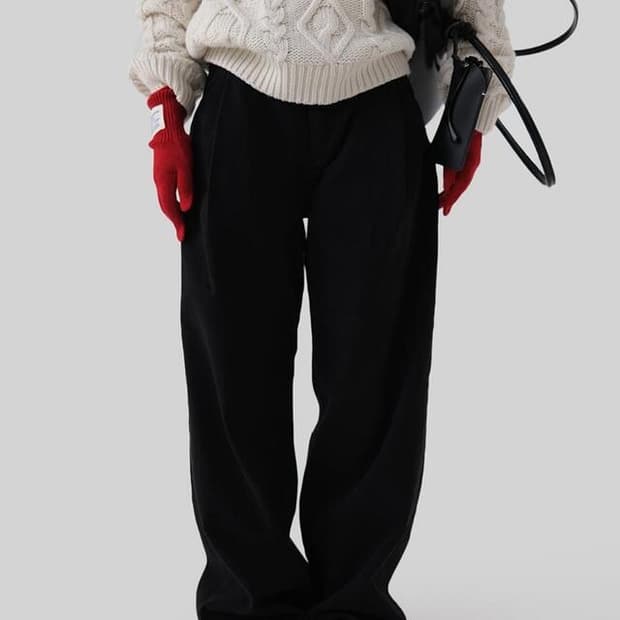 어텀 피치기모와이드 팬츠 m