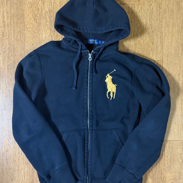 (희귀매물!!)폴로 빅포니 금장 검골 후드집업