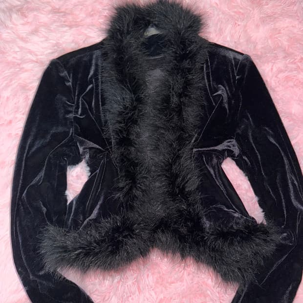 갸루 벨벳 퍼 자켓