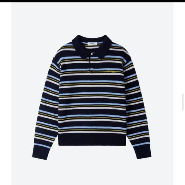 [구해요] 문선 스트라이프 울 카라 니트