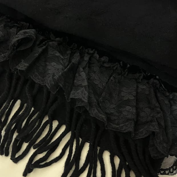 vintage lace wool&cashmere muffler