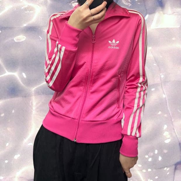 아디다스 파이어버드 빅로고 져지 핑크 핫핑크 85 