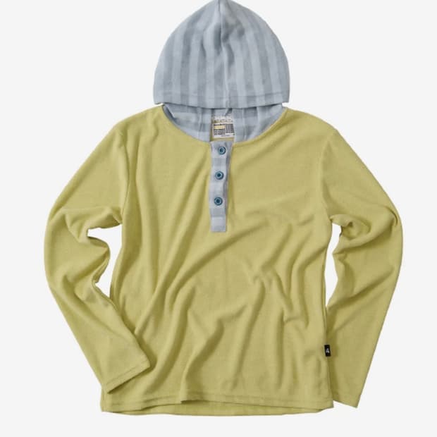 유스배스 Hooded Henley Tee _lime