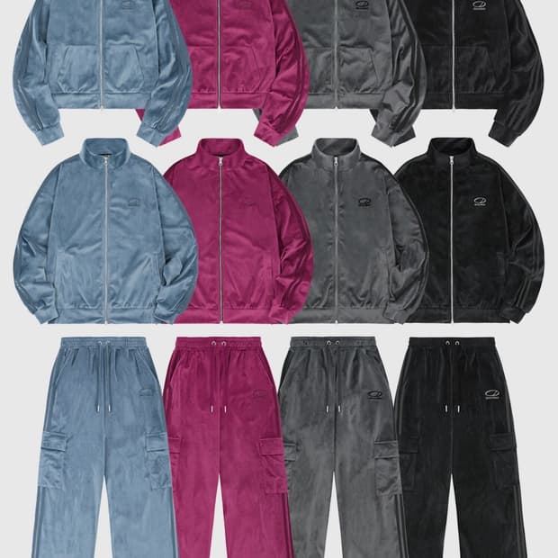 [오드스튜디오] 벨루어 스포티 트랙 셋업 (indie blue)