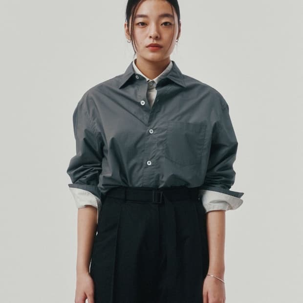 스티븐알란 타입라이터 에센셜 셔츠 M 다크그레이