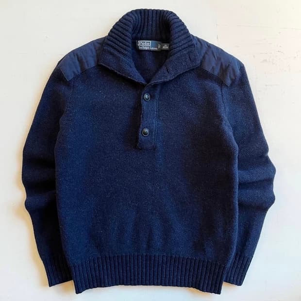 [XS] 폴로 랄프로렌 숄더 패치 버튼업 스웨터