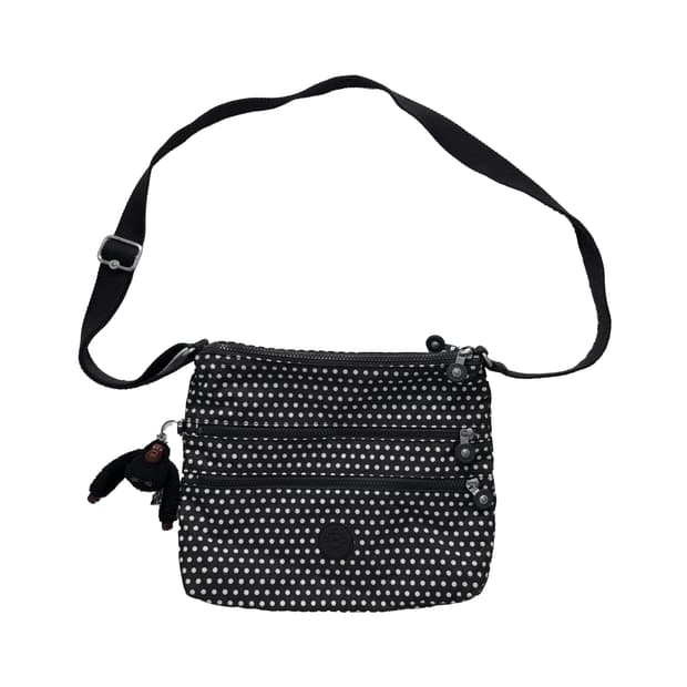 키플링 알바 도트 크로스백 블랙