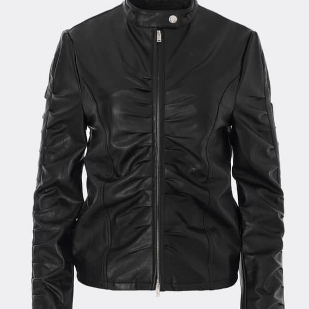나체 셔링 레더 자켓