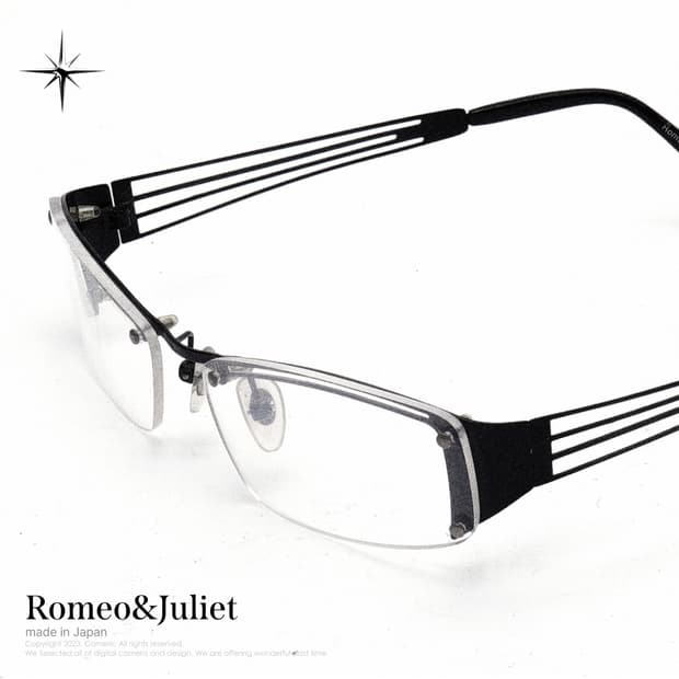 (Made in Japan)Romeo&Juliet🖤블랙 무테 빈티지안경