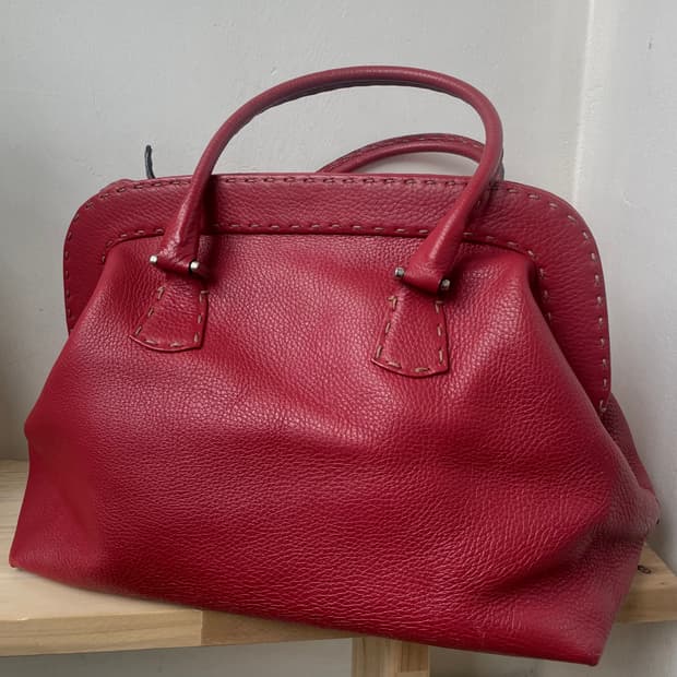 Marquesa Vintage Italian Red Leather Bag