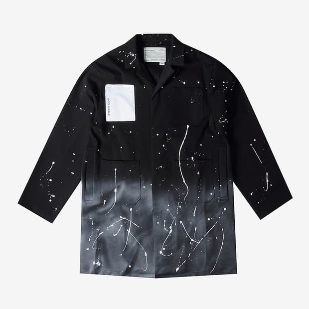 어콜드월 페인팅 트렌치 코트, 블랙