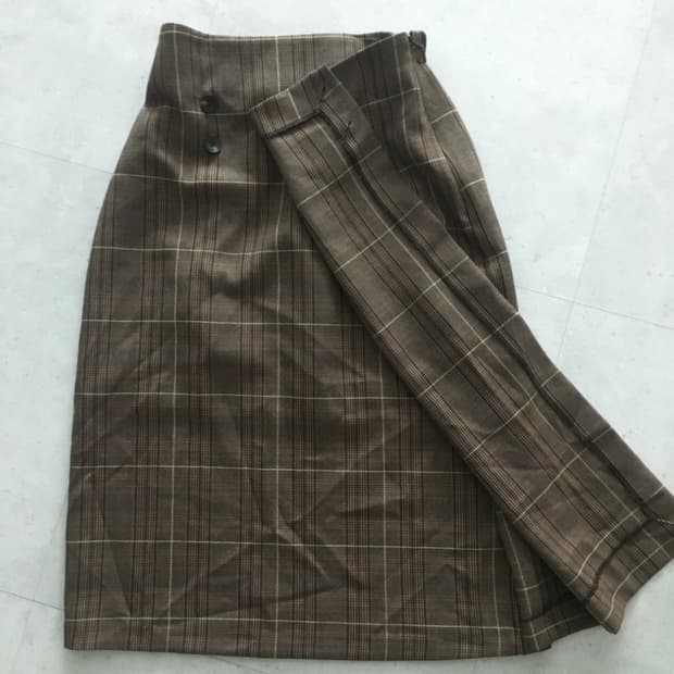 Vintage Brown check rap skirt