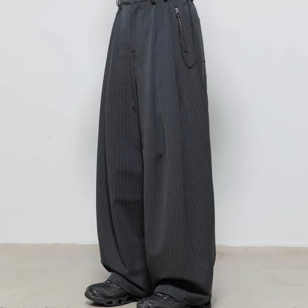 비긴202 록 링크 팬츠 [차콜 스트라이프] 2사이즈