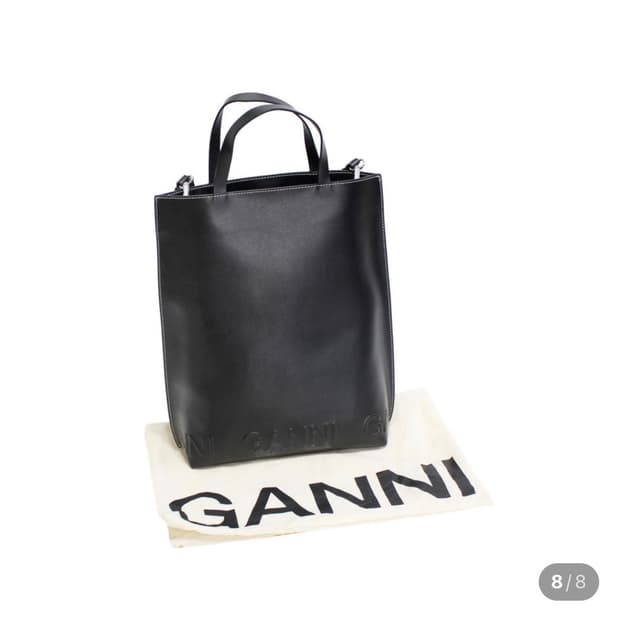 가니 옐로스티치 배너 토트백 / 크로스백 (블랙)