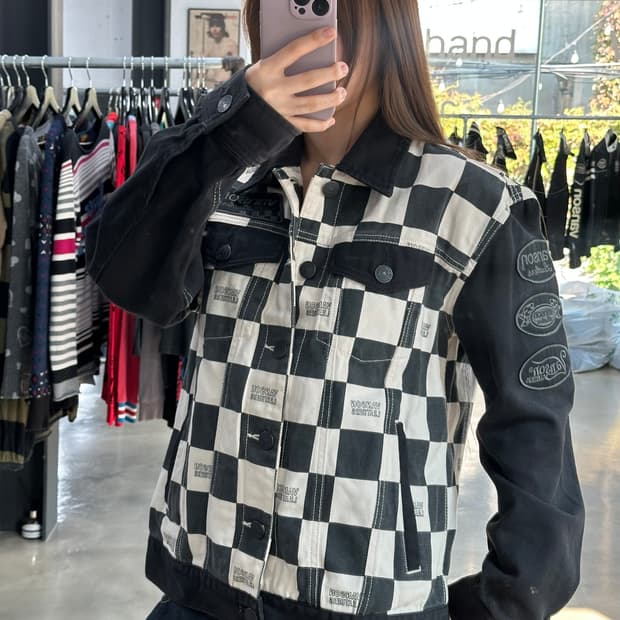 벤슨 Motorcycles 스타 윙 체크패턴 자켓